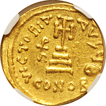 Byzantine Empire - Gold Solidus of Byzantium - Heraclius (AD 610 - 641). NGC XF.