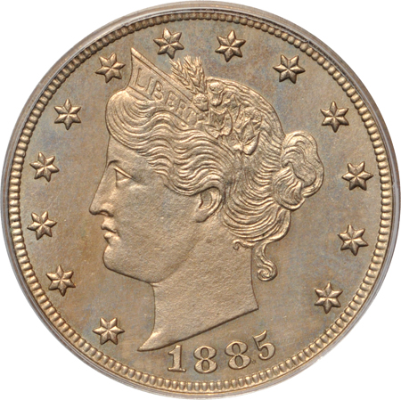 1885 PCGS PF-63 (green label).