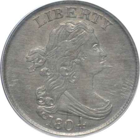 1804 Spiked Chin. PCGS AU-50.