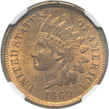 1869/69 (FS-301) NGC MS-64 RB.