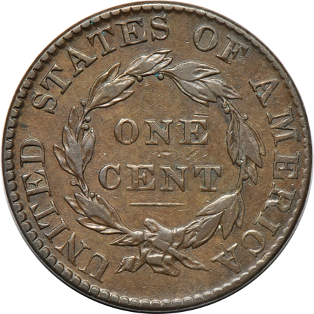 Seventeen consecutive large-cents dated 1824 through 1840.