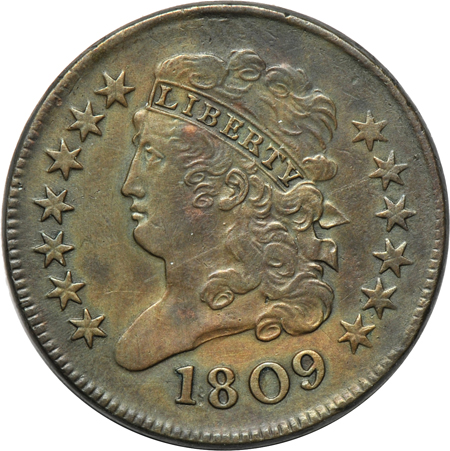 1804, 1806 and 1809 half-cents, as described.