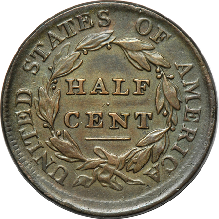 1804, 1806 and 1809 half-cents, as described.