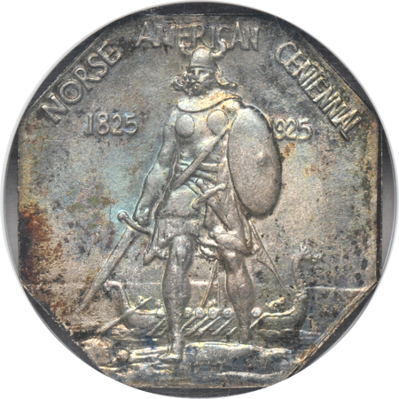 1925 Norse silver, thin planchet NGC MS-65.