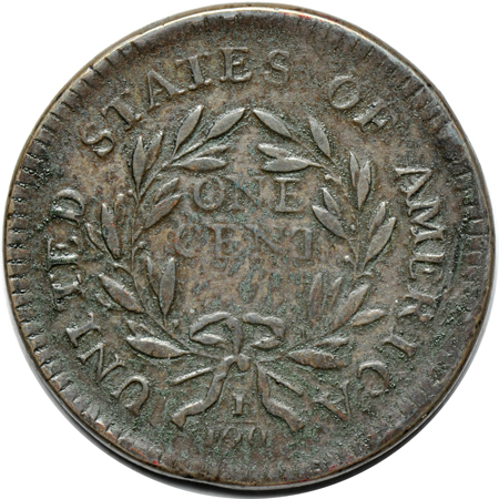 1795 (S-76b, R.1) Plain Edge, Thick Planchet Fine details/tooled/burnished.