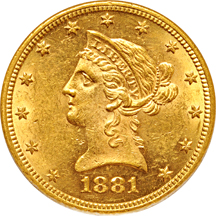 1881 PCGS MS-61.