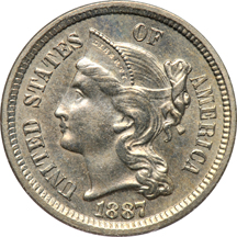 Seven three-cent nickels.