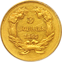 1865 PCGS AU-53.