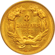 1874 PCGS AU-58.