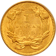 1856 Slanted 5. PCGS AU-58.