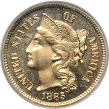 1885 PCGS PF-64 (green label).