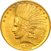 1932 PCGS MS-61 (green label).