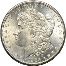 Collection of Morgan dollars, 1878 through 1890-S, in a Dansco album.