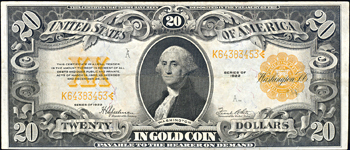 1922 $20.00.  XF.