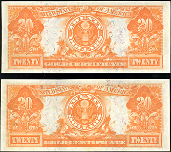 Sequential pair of 1906 $20.00.  CHCU.