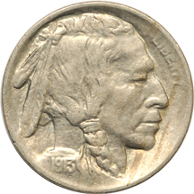 Seven Buffalo nickels.