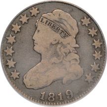 1819 (B-2, R.3) Large 9 PCGS VG-10.