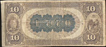 1882 $10.00. Columbia, MO Charter# 1770 Brown Back. F.