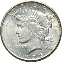 Collection of Peace dollars in a Whitman 9430 album.