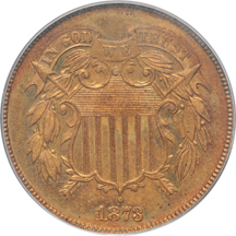 1873 Closed 3 PCGS PF-64RB.