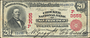 1902 $20.00. San Francisco, CA Charter# 3555 Red Seal. VF.
