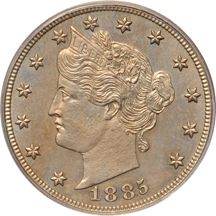 1885 PCGS PF-63 (green label).