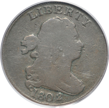 1802/0 reverse of 1802 (C-1). PCGS VG-10.