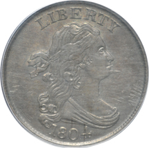 1804 Spiked Chin. PCGS AU-50.