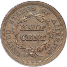 Four PCGS certified half-cents.