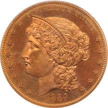 1880 Metric dollar (J-1646). PCGS PF-65RB.