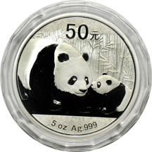 China - 2011 5oz silver Panda, 50 Yuan.