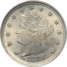 1904 Double Struck in Collar PCGS MS-64.