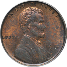 1914 Matte Proof. PCGS PF-64BN.