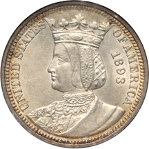 1893 Isabella Quarter. NGC MS-61.