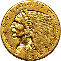 Thirteen Indian quarter eagles, as described.