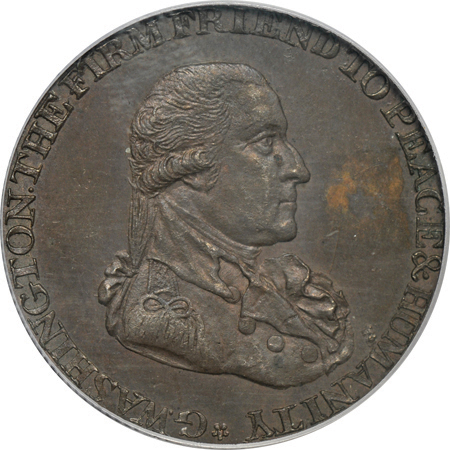 1795 Grate Token, Large Buttons, Reeded Edge. PCGS MS-63BN.