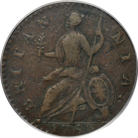 1787 GEORGIVS III Machin's Mills. PCGS VF-30.