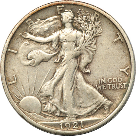 Collection of Walking Liberty half-dollars, 1916 through 1940, in a Whitman 9423 album.