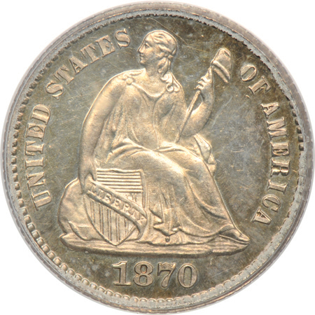 1870 PCGS PF-63CAM CAC.