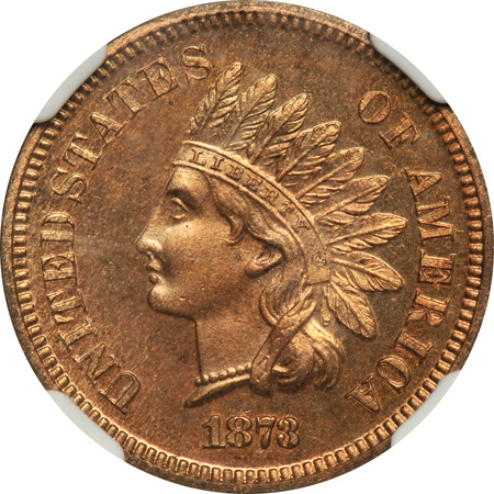 1873 Closed 3. NGC PF-64 RB.