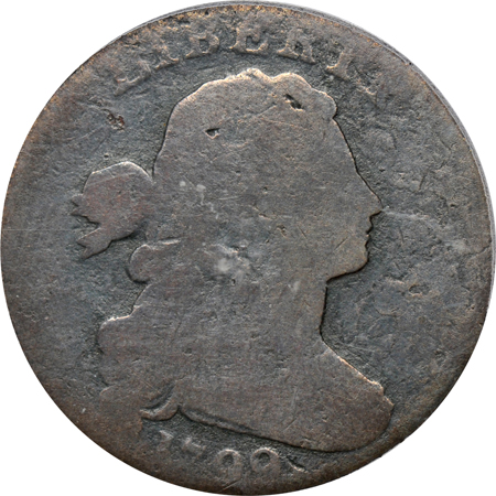 1799 (S-189, R-2+) Perfect Date, Close Date. PCGS AG-3.