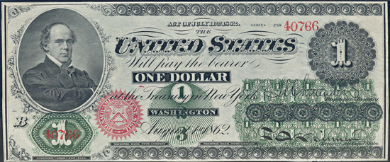 1862 $1.00.  PMG CHCU-63, EPQ.