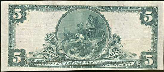 1902 $5.00 Serial number 1. Brazil, IN Charter# 8620 Red Seal. VF.