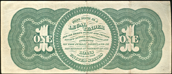 1862 $1.00.  XF.