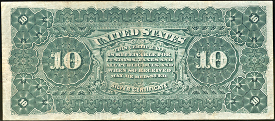 1886 $10.00.  VF.