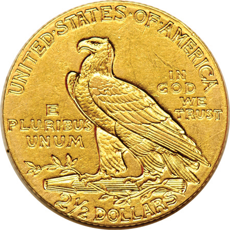 Five 1910 Indian quarter-eagles, all AU.