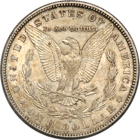 Seven XF/AU "S" mint Morgan dollars.