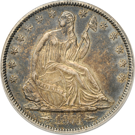 1874 Arrows. ANACS AU-55.