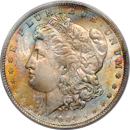 Twenty 1904-O Morgan dollars, all PCGS certified.