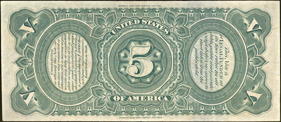 1869 $5.00.  CU.